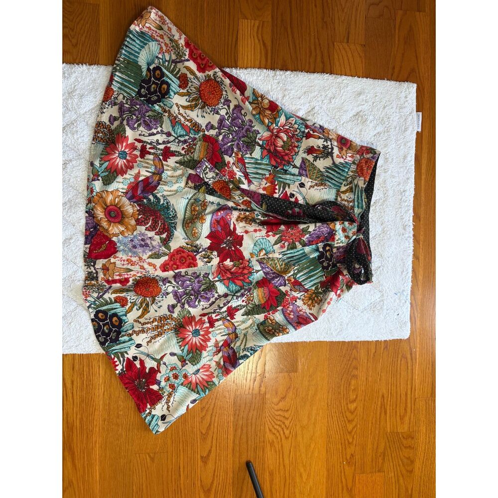 Apsara Vintage Reversible Cotton Wrap Midi Skirt One Size